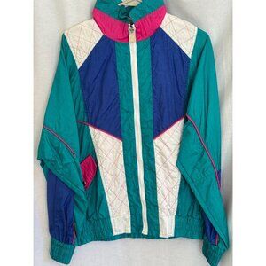 Otello Pelle Men's Vintage Jacket Colorful Nylon Windbreaker Jacket, Size Medium
